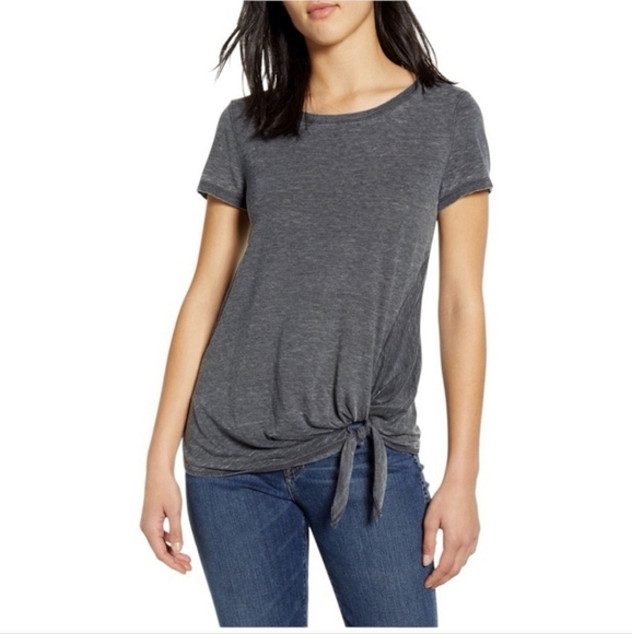 New Caslon Burnout Side Tie T-Shirt - Picture 2 of 8